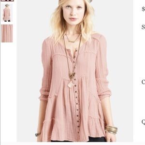 FREE PEOPLE whistle while you work top blush pink